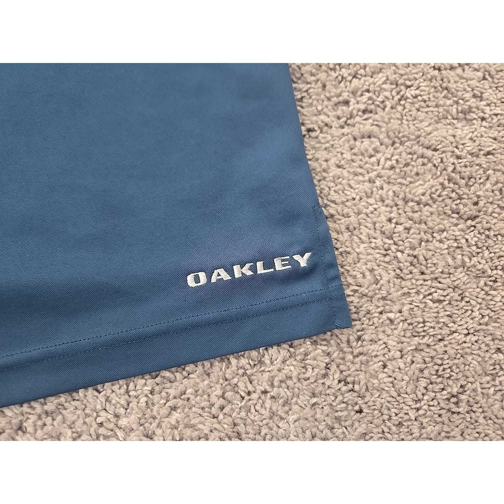 Oakley Polo Shirt Mens XXL Blue Short Sleeve Logo Performance Golf Casual - Picture 7 of 8